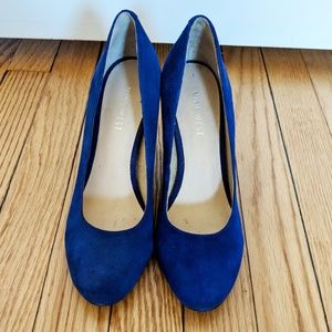 Nine West Cobalt blue Suede Heels - Luciuso